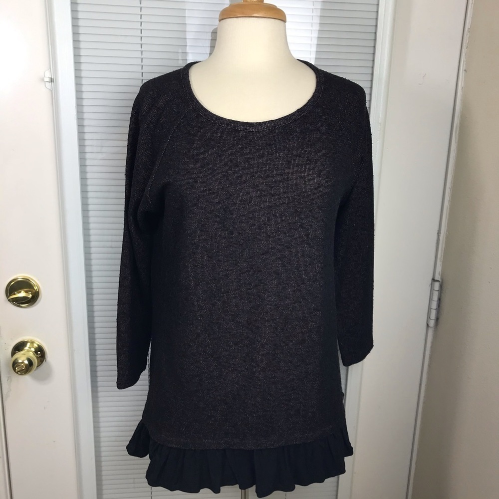 August silk peplum sweater top